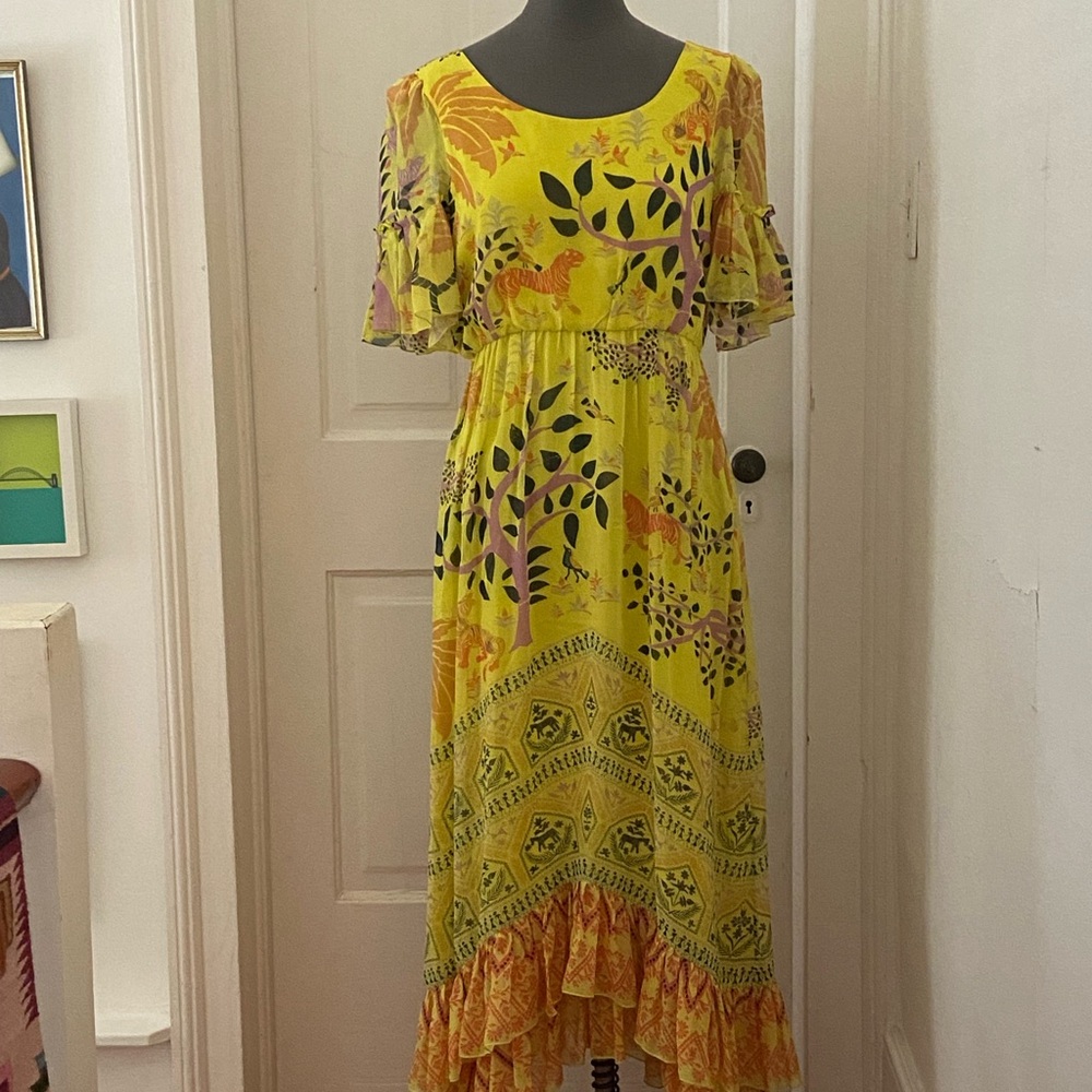 Saloni silk georgette pippa dress